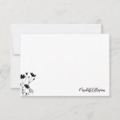 Black Elegant Wildflower サンキューカード (裏面)