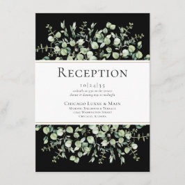 Black Eucalyptus Wedding Reception エンクロージャーカード
