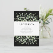 Black Eucalyptus Wedding Reception エンクロージャーカード (スタンド正面)