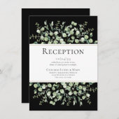 Black Eucalyptus Wedding Reception エンクロージャーカード (正面/裏面)