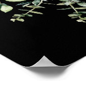 Black Eucalyptus Wedding Welcome  ポスター (角)