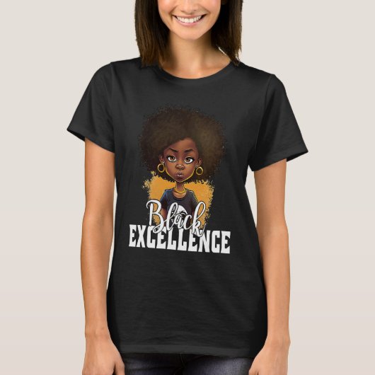 Black Excellence African Pride Black History Month Tシャツ (正面)