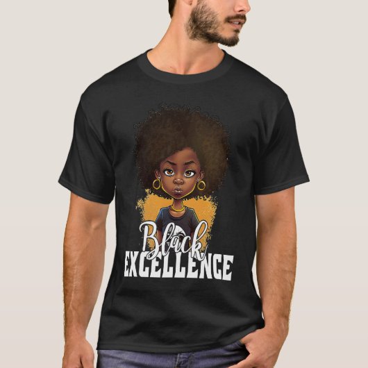 Black Excellence African Pride Black History Month Tシャツ (正面)