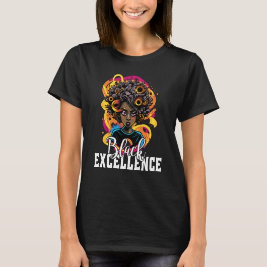 Black Excellence African Pride Black History Month Tシャツ (正面)