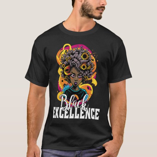 Black Excellence African Pride Black History Month Tシャツ (正面)