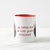 Black excellence Quote Heart Shape Photo light Red マグカップ (中央)
