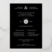 Black Exquisite Embellished Tulips Frame Photo 箔招待状 (裏面)