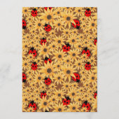 Black-Eyed Susan And Ladybugs Seamless Pattern 招待状 (正面)