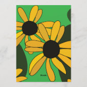 Black Eyed Susan Flower Floral Bridal Shower 招待状 (裏面)