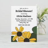 Black Eyed Susan Flower Floral Bridal Shower 招待状 (スタンド正面)