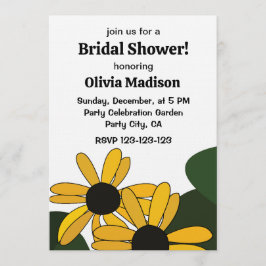 Black Eyed Susan Flower Floral Bridal Shower 招待状