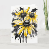 Black-eyed Susan - Watercolor flowers カード (正面)