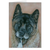 black faced akita dog portrait realist art blank (正面)