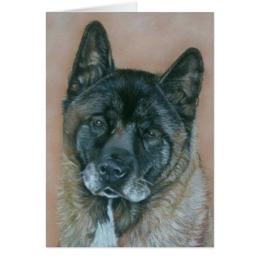 black faced akita dog portrait realist art blank (正面)