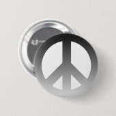 Black Fade CND Peace Symbol on White 缶バッジ (正面&裏面)