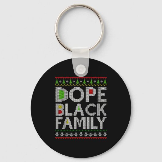 Black Family 2025 Afro Christmas Tree Santa Pj Mat キーホルダー (正面)