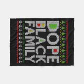 Black Family 2025 Afro Christmas Tree Santa Pj Mat フリースブランケット (正面(横))