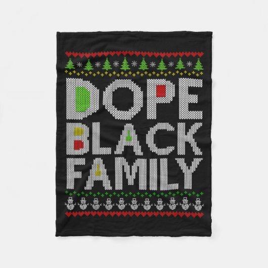 Black Family 2025 Afro Christmas Tree Santa Pj Mat フリースブランケット (正面)