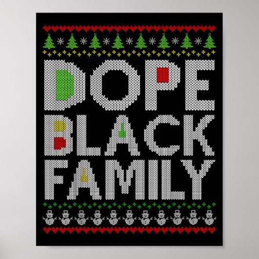 Black Family 2025 Afro Christmas Tree Santa Pj Mat ポスター (正面)