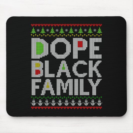Black Family 2025 Afro Christmas Tree Santa Pj Mat マウスパッド (正面)