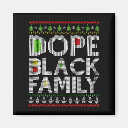 Black Family 2025 Afro Christmas Tree Santa Pj Mat マグネット (正面)