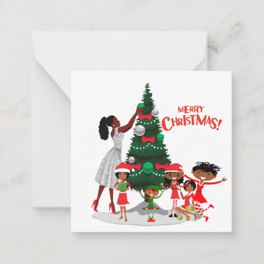 Black Family Christmas Card ノートカード (正面)