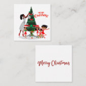 Black Family Christmas Card ノートカード (正面/裏面)