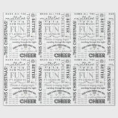 Black Family Christmas Typography Wrapping Paper ラッピングペーパー (フラット)