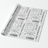Black Family Christmas Typography Wrapping Paper ラッピングペーパー (アンロールド)