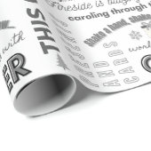 Black Family Christmas Typography Wrapping Paper ラッピングペーパー (ロールコーナー)