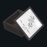 Black Fancy Minimalist Branches & Leaves ギフトボックス<br><div class="desc">Black Fancy Minimalist Branches & Leaves Gift Ring Box. This box have a minimalist & chic twing Wedding monogram design. Fully customizable is the ideal design for a simple and elegant wedding. Design applicable to any event: Wedding, birthday, anniversary ... and everything you can think of. Perfect to give to...</div>