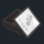 Black Fancy Minimalist Branches & Leaves ギフトボックス<br><div class="desc">Black Fancy Minimalist Branches & Leaves Gift Ring Box. This box have a minimalist & chic twing Wedding monogram design. Fully customizable is the ideal design for a simple and elegant wedding. Design applicable to any event: Wedding, birthday, anniversary ... and everything you can think of. Perfect to give to...</div>