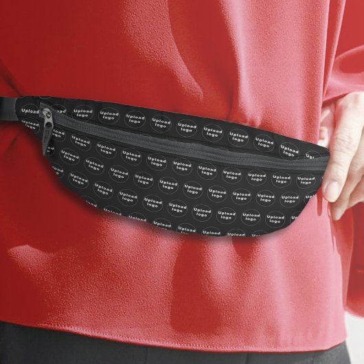 Black Fanny Packのビジネスロゴのシームレスなパターン ファニーパック