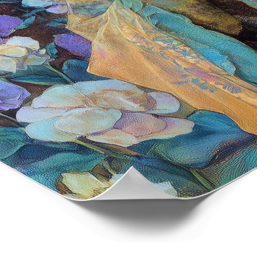 Black Fantasy Art Black Elf Queen Goddess ポスター (角)