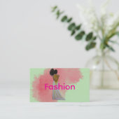 Black Fashionista with Side Afro Puff 名刺 (スタンド正面)