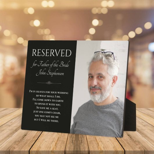 Black Father of Bride Photo Memorial 結婚's フォトプラーク