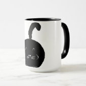 Black fatty cat mug マグカップ (正面右)