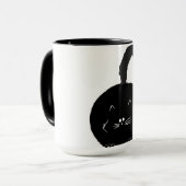 Black fatty cat mug マグカップ (正面左)