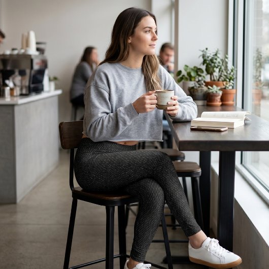 Black Faux Denim レギンス