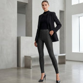 Black Faux Denim レギンス