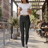 Black Faux Denim レギンス