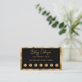 Black & Faux Gold Foil Flat Loyalty Card ロイヤリティカード (スタンド正面)