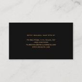 Black & Faux Gold Foil Flat Loyalty Card ロイヤリティカード (裏面)