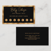 Black & Faux Gold Foil Flat Loyalty Card ロイヤリティカード (正面/裏面)