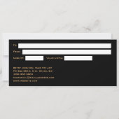 Black & Faux Gold Foil Gift Certificate Card 招待状 (裏面)