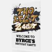 Black Faux Gold Two Legit 2 Quit Welcome アクリルサイン (傾斜)