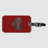 Black Faux Lace Heart Floral ラゲッジタグ (正面横)