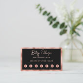 Black & Faux Rose Gold Foil Flat Loyalty Card ロイヤリティカード (スタンド正面)