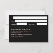 Black & Faux Rose Gold Foil Gift Certificate Card 招待状 (裏面)