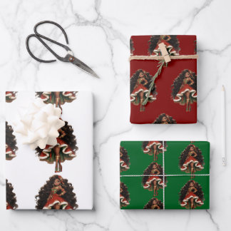 Black Female Nutcracker Dancer Gift Wrapping Paper ラッピングペーパーシート